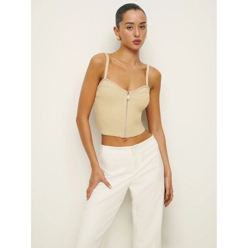 Reformation Presley Sweater Tank Ivory - Size M - NWOT